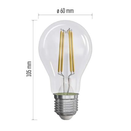 SET 3x LED-Glühlampe FILAMENT A60 E27/3,8W/230V 2700K Energieklasse A