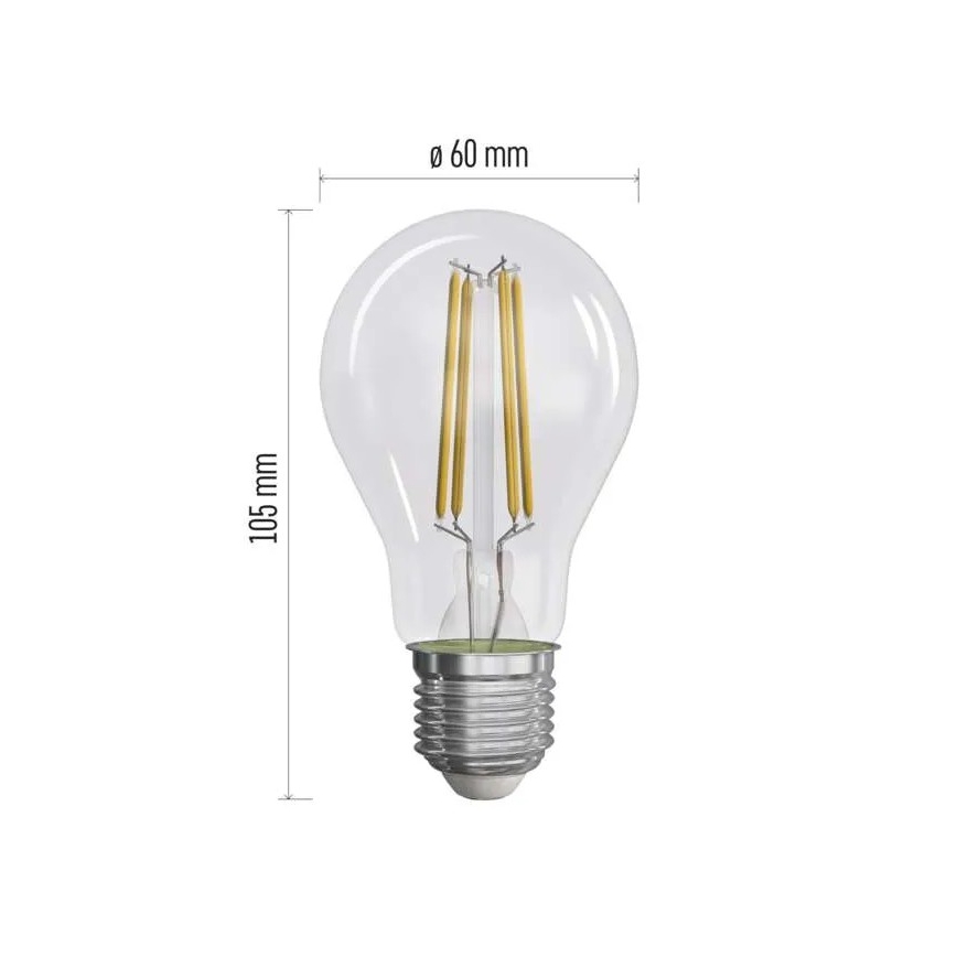 SET 3x LED-Glühlampe FILAMENT A60 E27/3,8W/230V 2700K Energieklasse A