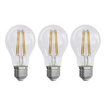 SET 3x LED-Glühlampe FILAMENT A60 E27/3,8W/230V 4000K Energieklasse A