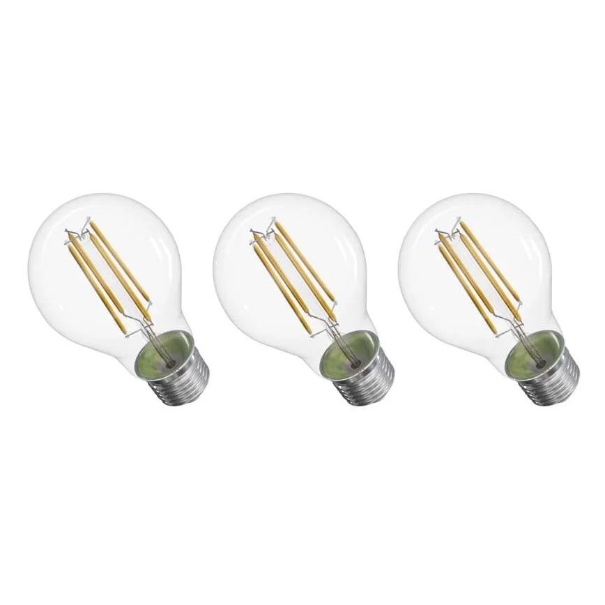 SET 3x LED-Glühlampe FILAMENT A60 E27/3,8W/230V 4000K Energieklasse A