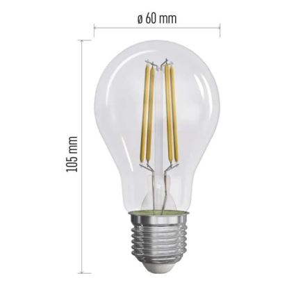 SET 3x LED-Glühlampe FILAMENT A60 E27/3,8W/230V 4000K Energieklasse A