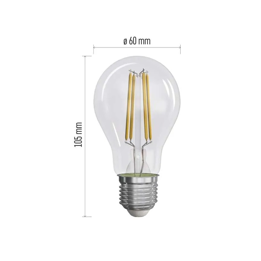 SET 3x LED-Glühlampe FILAMENT A60 E27/3,8W/230V 4000K Energieklasse A