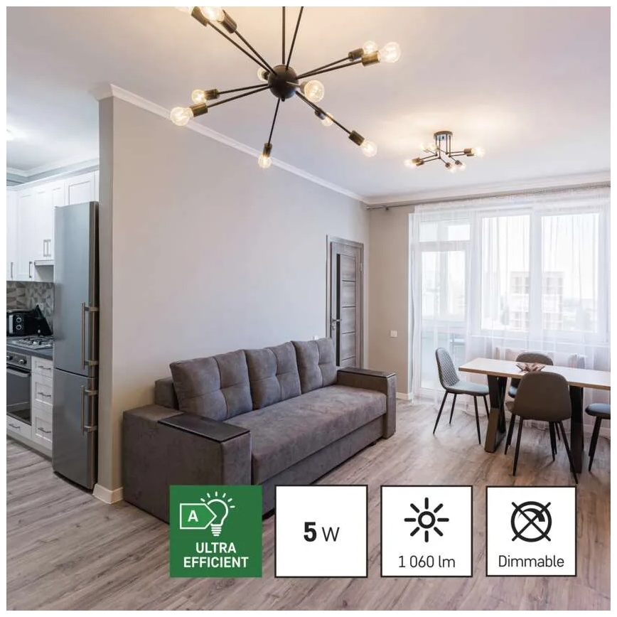 SET 3x LED-Glühlampe FILAMENT A60 E27/5W/230V 2700K Energieklasse A