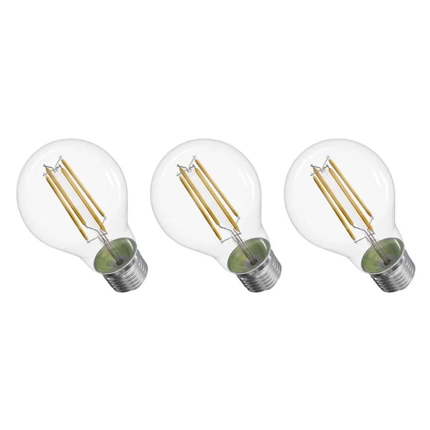 SET 3x LED-Glühlampe FILAMENT A60 E27/5W/230V 2700K Energieklasse A