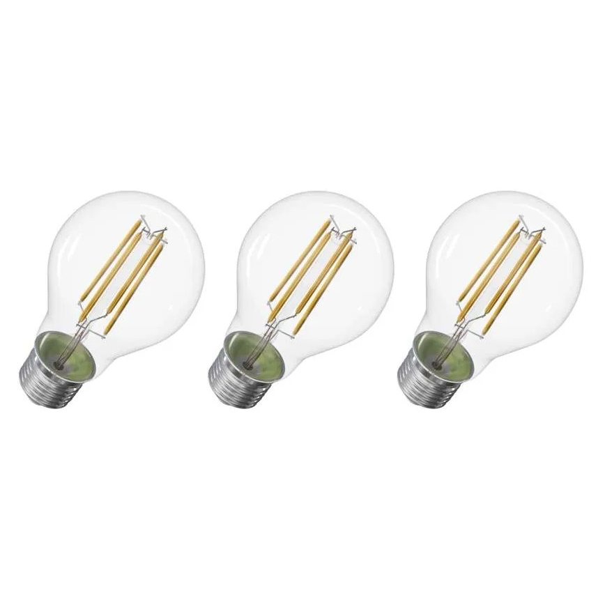 SET 3x LED-Glühlampe FILAMENT A60 E27/5W/230V 2700K Energieklasse A