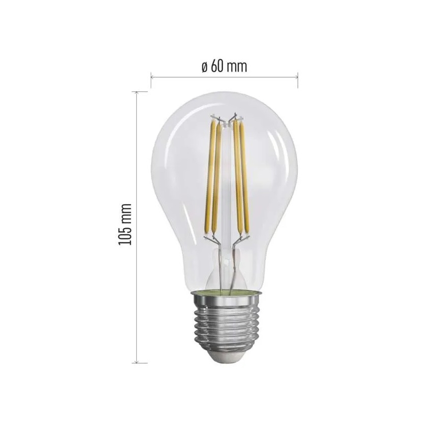 SET 3x LED-Glühlampe FILAMENT A60 E27/5W/230V 2700K Energieklasse A