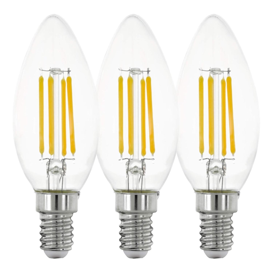 SET 3x LED-Glühlampe VINTAGE C35 E14/4W/230V 2700K - Eglo 12811