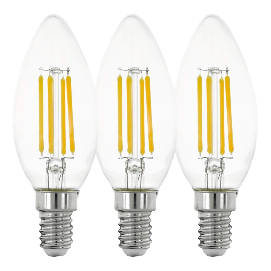 SET 3x LED-Glühlampe VINTAGE C35 E14/4W/230V 2700K - Eglo 12811