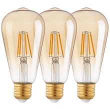 SET 3x LED-Glühlampe VINTAGE ST64 E27/4W/230V 2200K - Eglo 12851