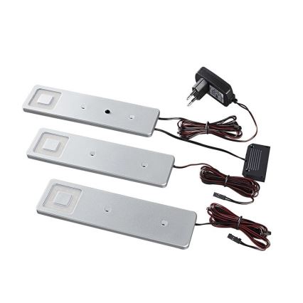 SET 3x Dimmbare LED-Küchenunterbauleuchte CORTINA LED/2,4W/230V+Fernbedienung