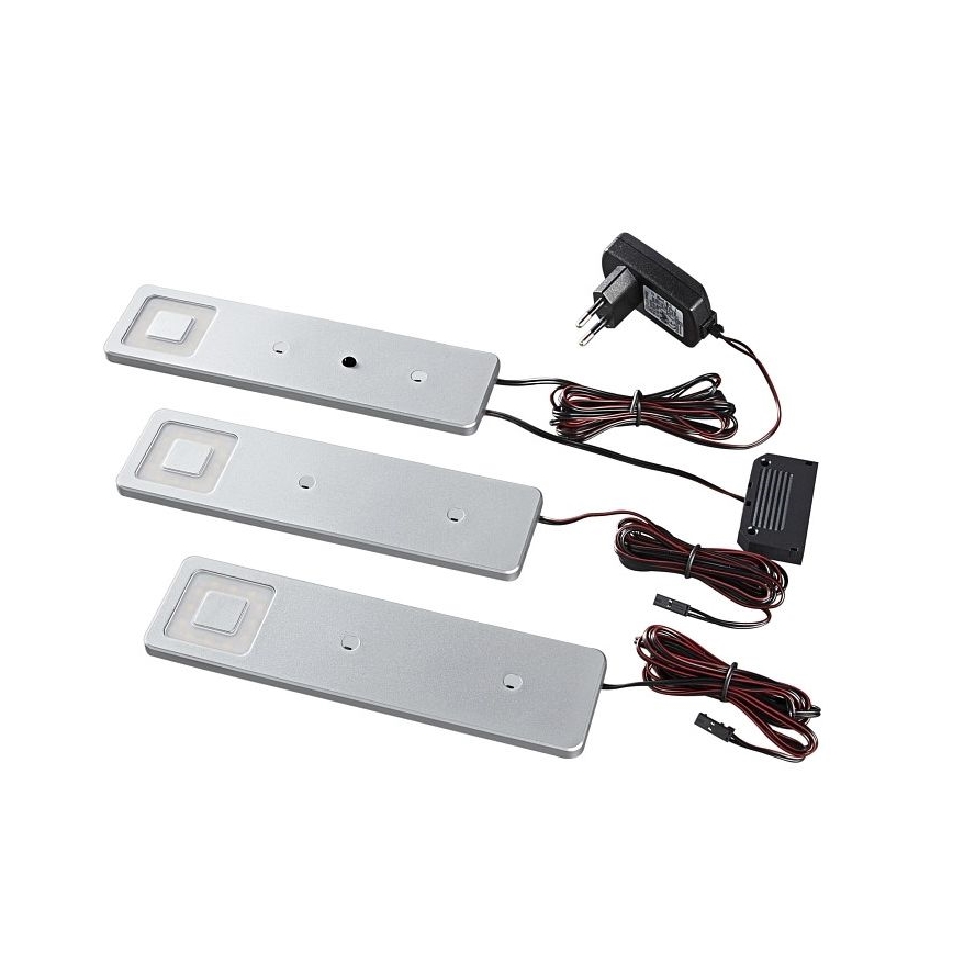 SET 3x Dimmbare LED-Küchenunterbauleuchte CORTINA LED/2,4W/230V+Fernbedienung