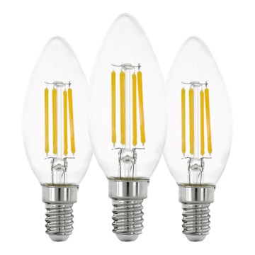 SET 3x LED-Lampe VINTAGE C35 E14/7W/230V 2700K - Eglo 110304