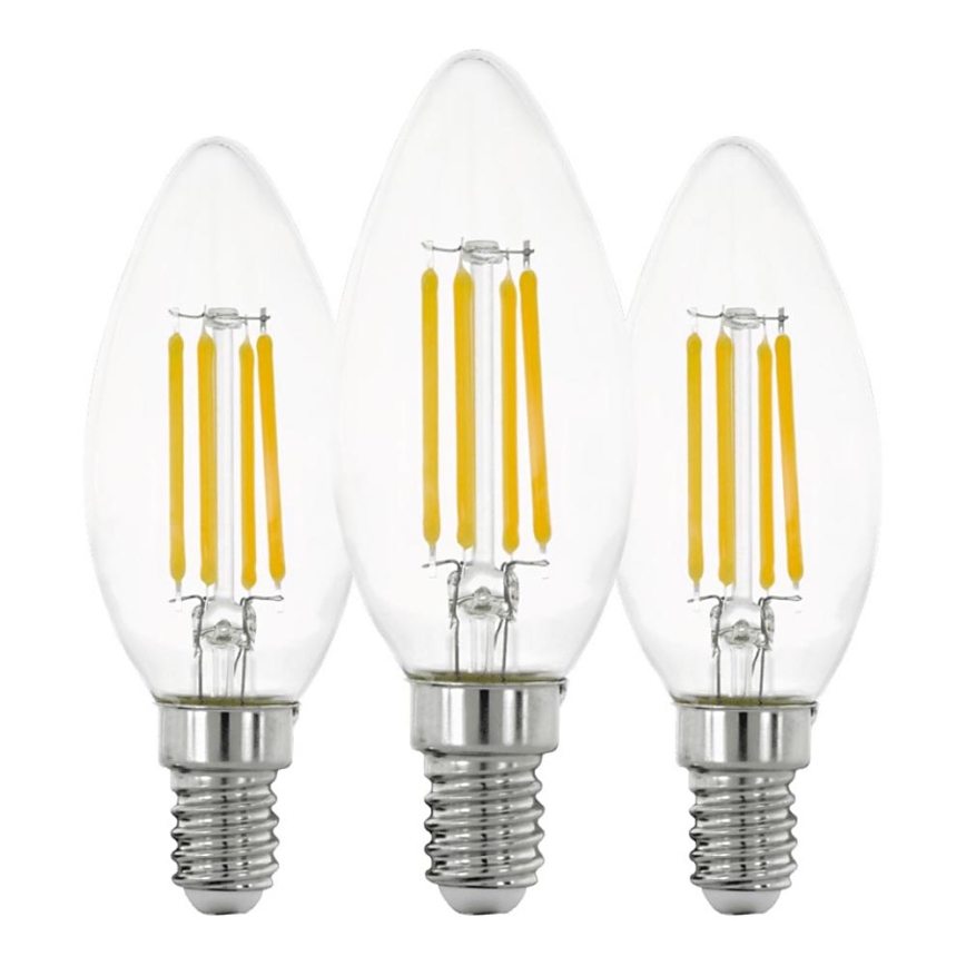 SET 3x LED-Lampe VINTAGE C35 E14/7W/230V 2700K - Eglo 110304