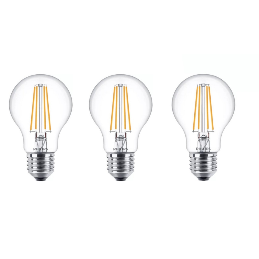 SET 3x LED-Lampe VINTAGE Philips A60 E27/7W/230V 2700K