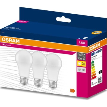 SET 3x LED-Leuchtmittel A60 E27/10W/230V 3000K - Osram