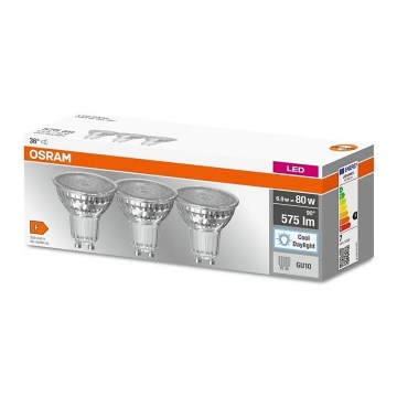 SET 3x LED-Leuchtmittel PAR16 GU10/6,9W/230V 6500K - Osram