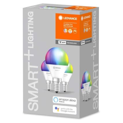 SET 3x LED RGBW Dimmbare Glühbirne SMART+ E14/5W/230V 2700K-6500K - Ledvance