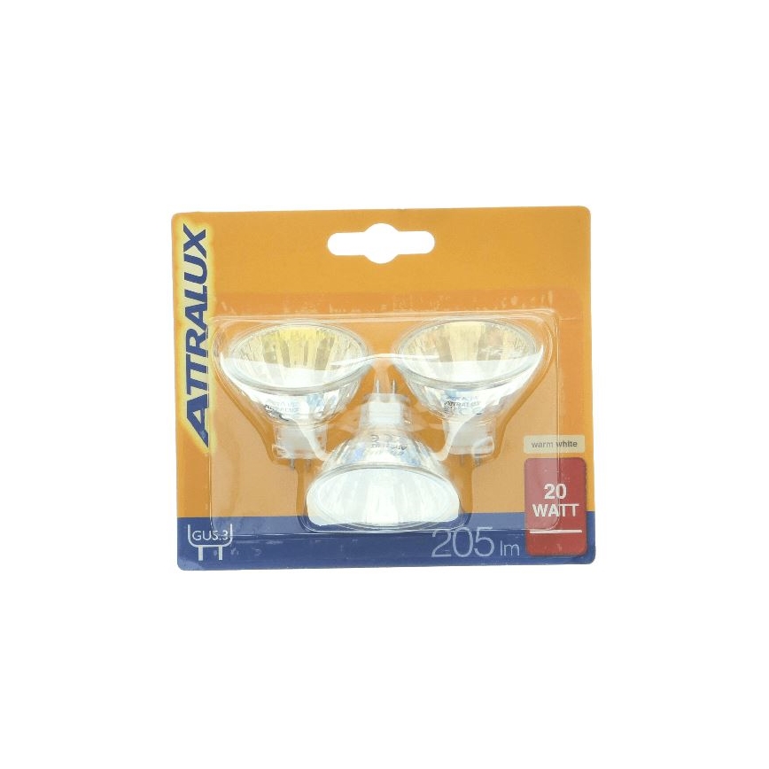 SET 3× Hochleistungs-Flutlichtlampe GU5,3/20W/12V 3000K - Attralux