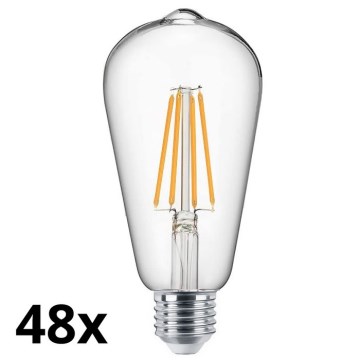 SET 48x LED-Glühbirne VINTAGE ST64 E27/7W/230V 2700K