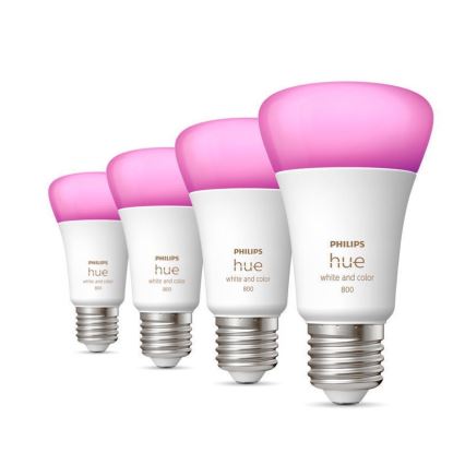 SET 4x LED dimmbare Glühbirne Philips Hue Weiß und Farbe Ambiente E27/6,5W/230V 2000-6500K