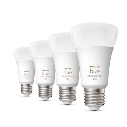 SET 4x LED dimmbare Glühbirne Philips Hue Weiß und Farbe Ambiente E27/6,5W/230V 2000-6500K