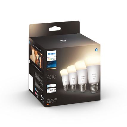 SET 4x LED dimmbare Glühbirne Philips Hue WHITE A60 E27/9W/230V 2700K