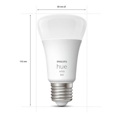 SET 4x LED dimmbare Glühbirne Philips Hue WHITE A60 E27/9W/230V 2700K