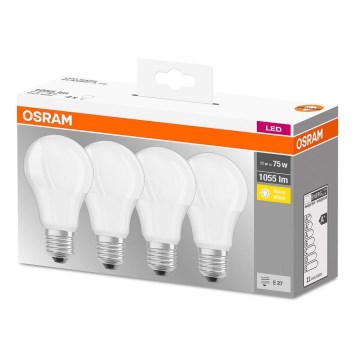 SET 4x LED Glühbirne BASE A75 E27/11W/230V 2700K - Osram