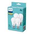 SET 4x LED Glühbirne Philips A60 E27/10,5W/230V 2700K