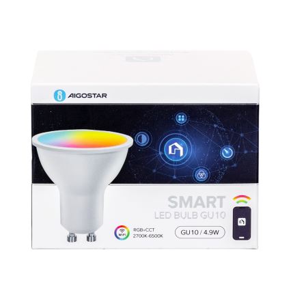 4er-Set Smart-dimmbare RGBW-LED-Leuchtmittel GU10/4,9W/230V 2700-6500K - Aigostar