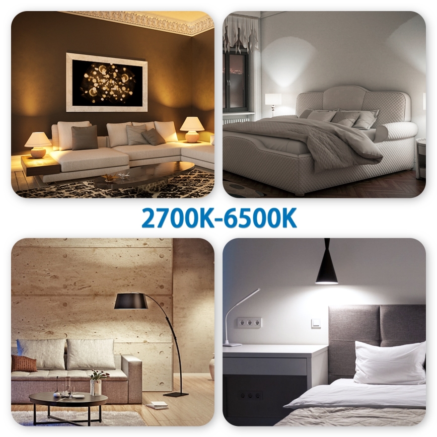 SET 4x LED RGBW Lampe Smart GU10/4,9W/230V 2700-6500K - Aigostar