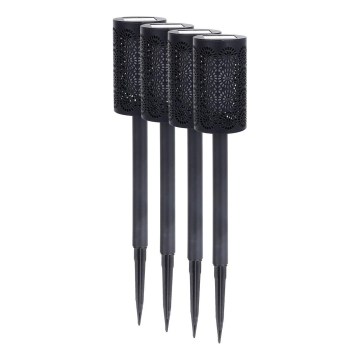 SET 4x LED Solarlampe DECOR LED/1,2V 150 mAh 3000K 39 cm IP44 schwarz