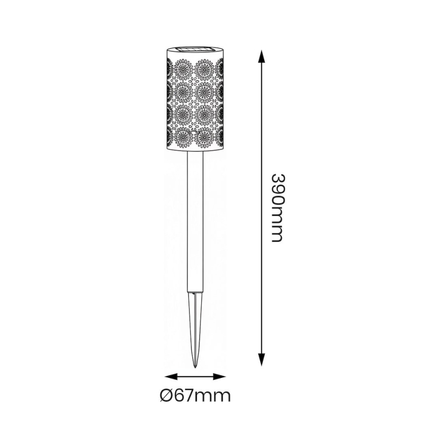 SET 4x LED Solarlampe DECOR LED/1,2V 150 mAh 3000K 39 cm IP44 schwarz