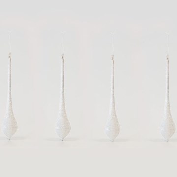 SET 4x Weihnachtsbaumschmuck 30 cm weiß