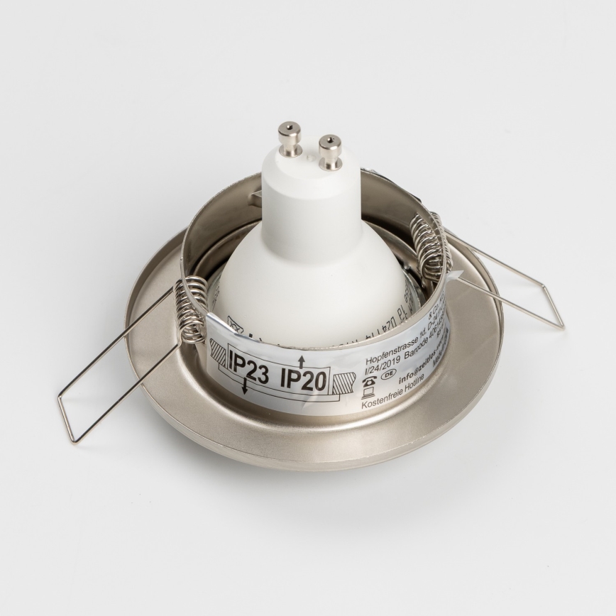 Set 5x Badezimmer-Einbaustrahler 1xGU10/4W/230V IP23 matt-chrom