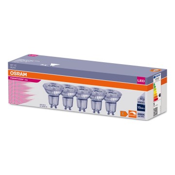 SET 5x Dimmbares LED-Leuchtmittel PAR16 GU10/4,5W/230V 4000K 36° - Osram