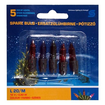 SET 5x Ersatzglühlampe L 20/M/0,82W/12V