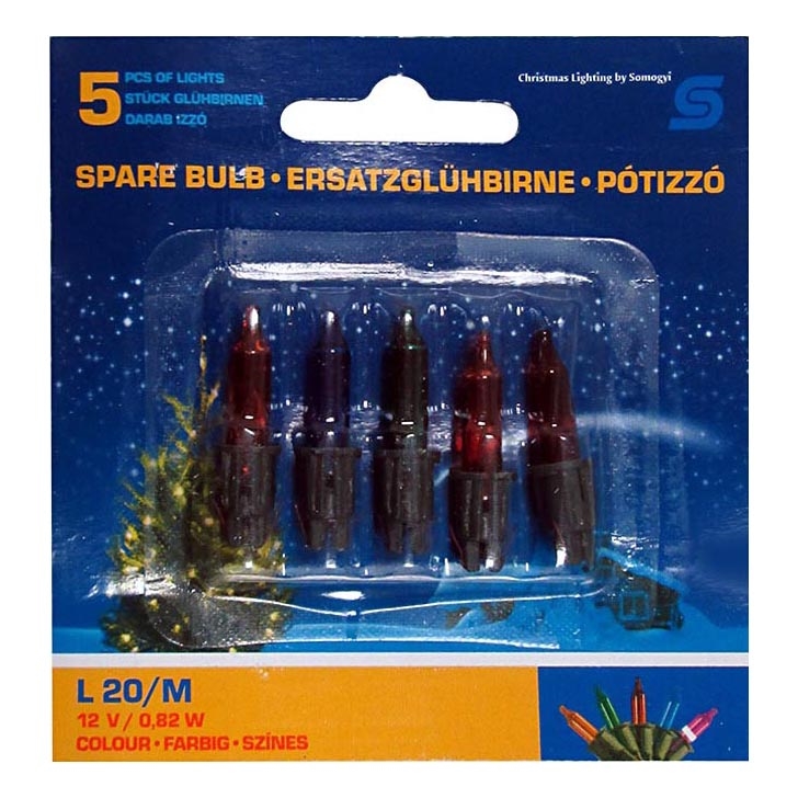 SET 5x Ersatzglühlampe L 20/M/0,82W/12V