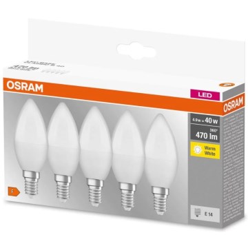 SET 5x LED-Lampe BASE B40 E14/4,9W/230V 2700K - Osram