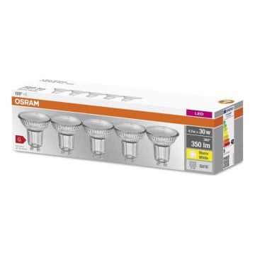 SET 5x LED-Leuchtmittel PAR16 GU10/4,3W/230V 2700K 120° - Osram