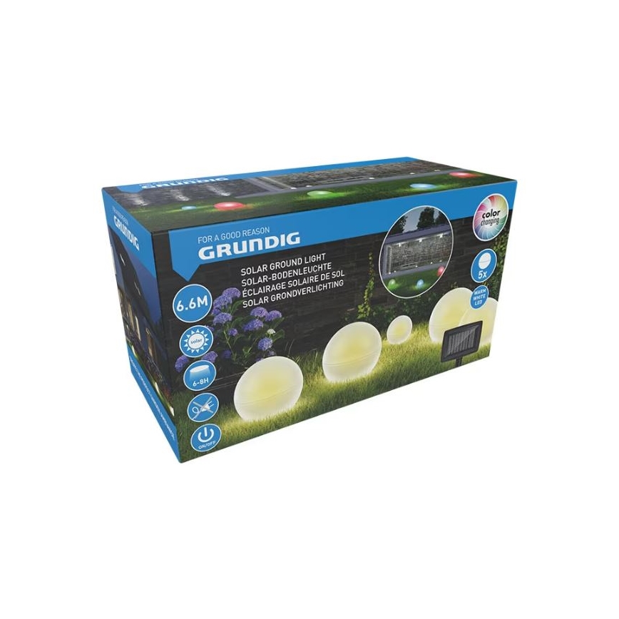 SET 5x LED-Solarbeleuchtung LED/3,2V mehrfarbig