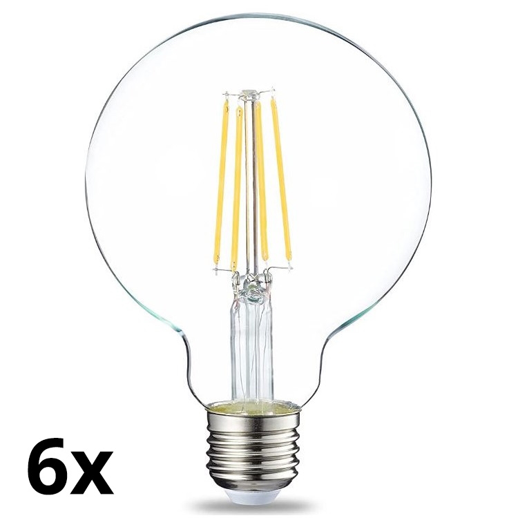 SET 6x Dimmbare LED-Glühbirne VINTAGE G93 E27/8W/230V 2700K