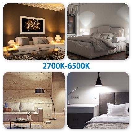 6er-Set dimmbare LED RGBW-Leuchtmittel MESH GU10/6,5W/230V 2700-6500K Wi-Fi + Fernbedienung - Aigostar