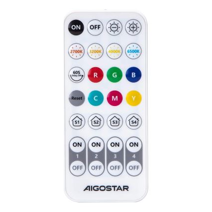 6er-Set dimmbare LED RGBW-Leuchtmittel MESH GU10/6,5W/230V 2700-6500K Wi-Fi + Fernbedienung - Aigostar