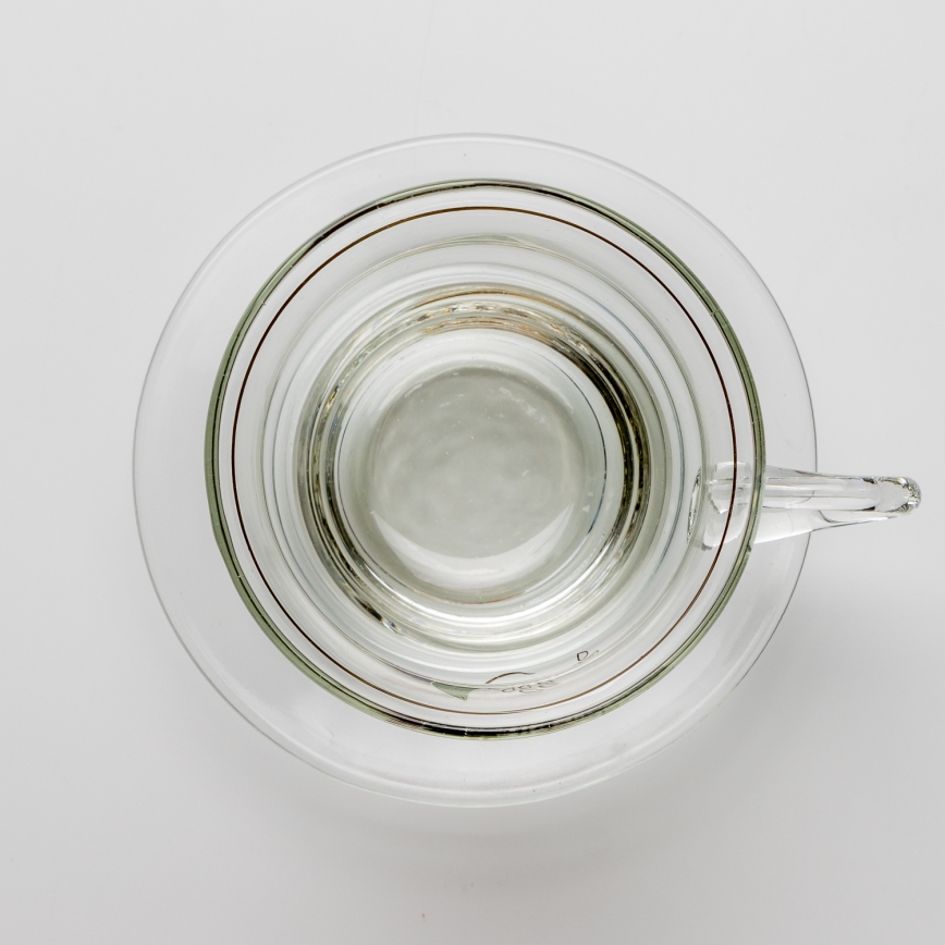 Set 6x Glastasse mit Untertasse klar Blumenstrauß Nr. 9