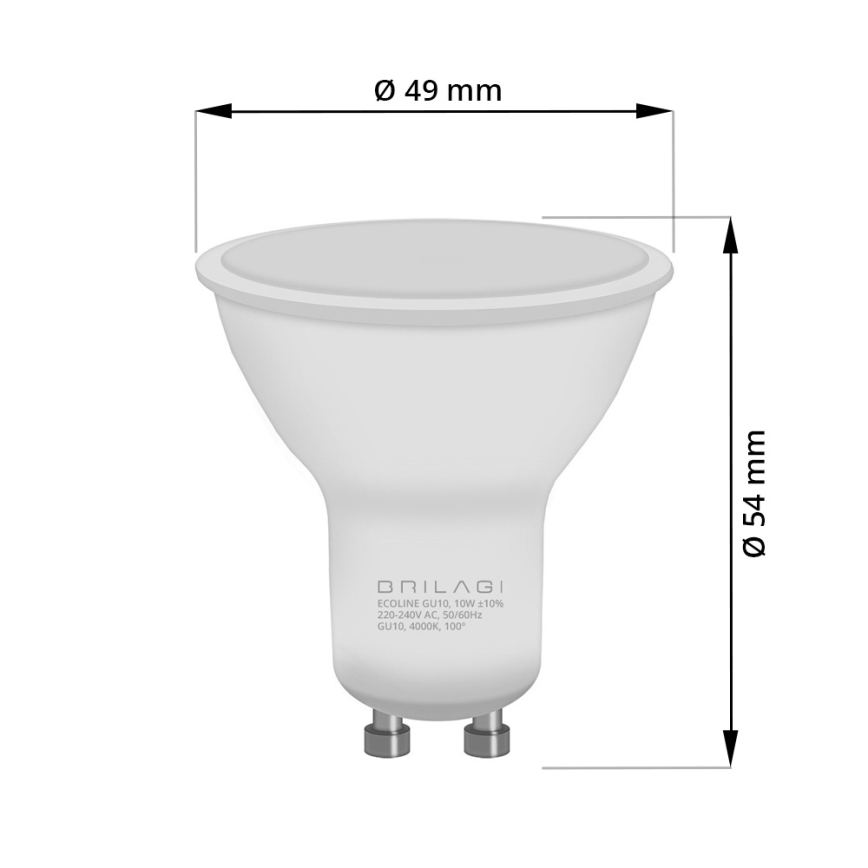 SET 6x LED-Lampe ECOLINE GU10/6W/230V 4000K - Brilagi