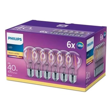 SET 6x LED-Lampe VINTAGE Philips E27/4W/230V 2700K