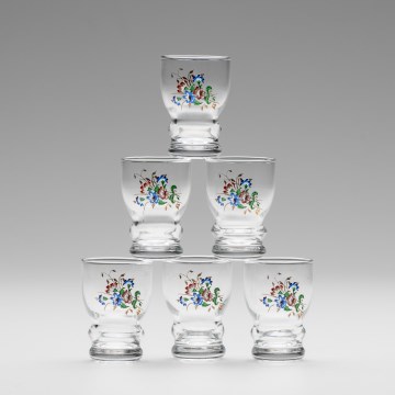 Set 6x Likörglas klar - Blumenmuster Nr. 5