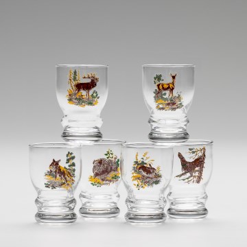 Set 6x Likörglas klar - Jagdmotiv