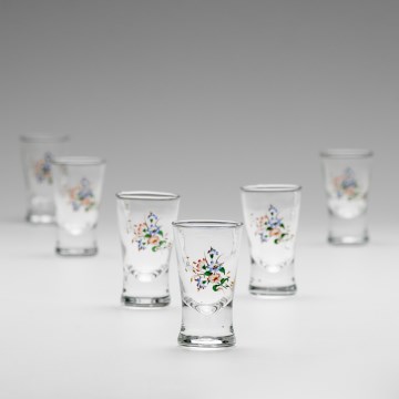 Set 6x Likörglas mit Blumenstrauß-Motiv Nr. 3